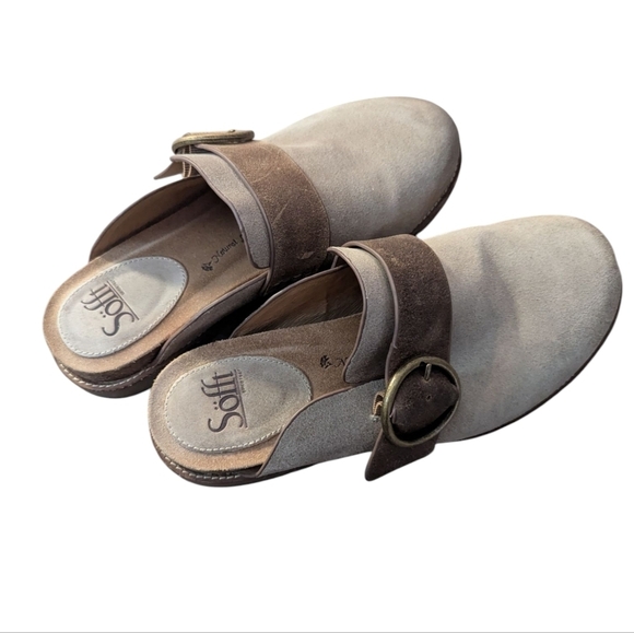 Söfft , Billie  Grey Suede Slip-On Clog , Size 9 - Picture 2 of 5